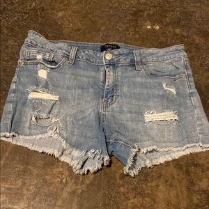 Distressed Denim Shorts